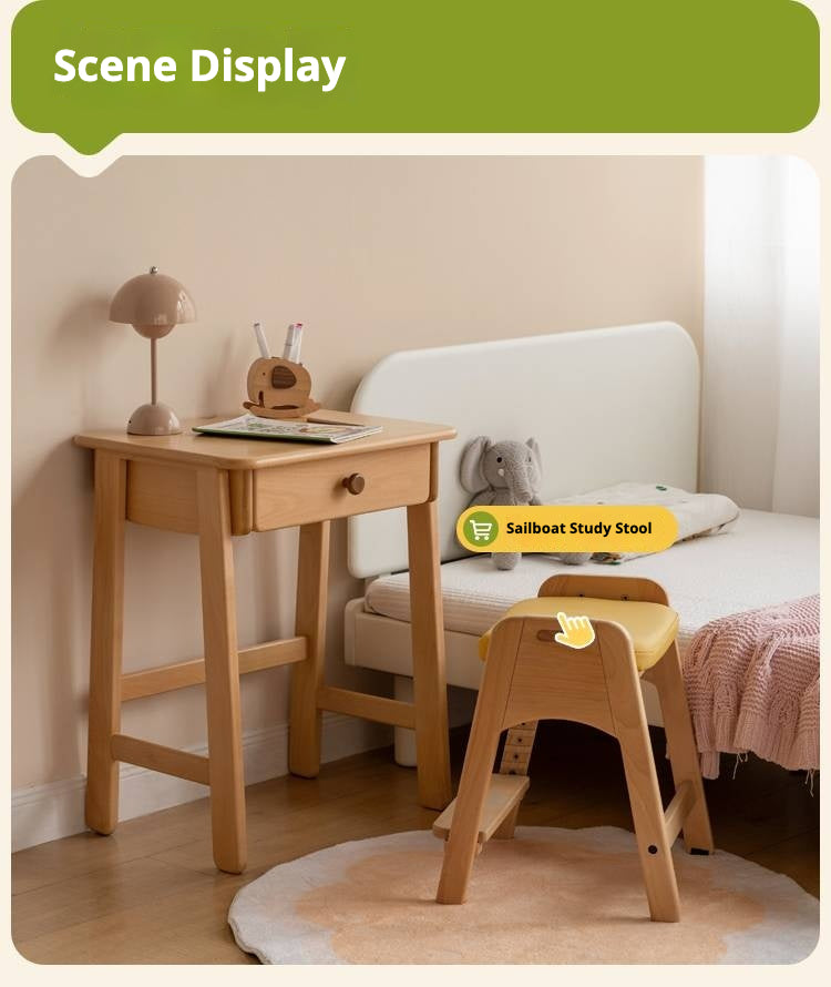 Beech Solid Wood Children's Study Writing Desk.