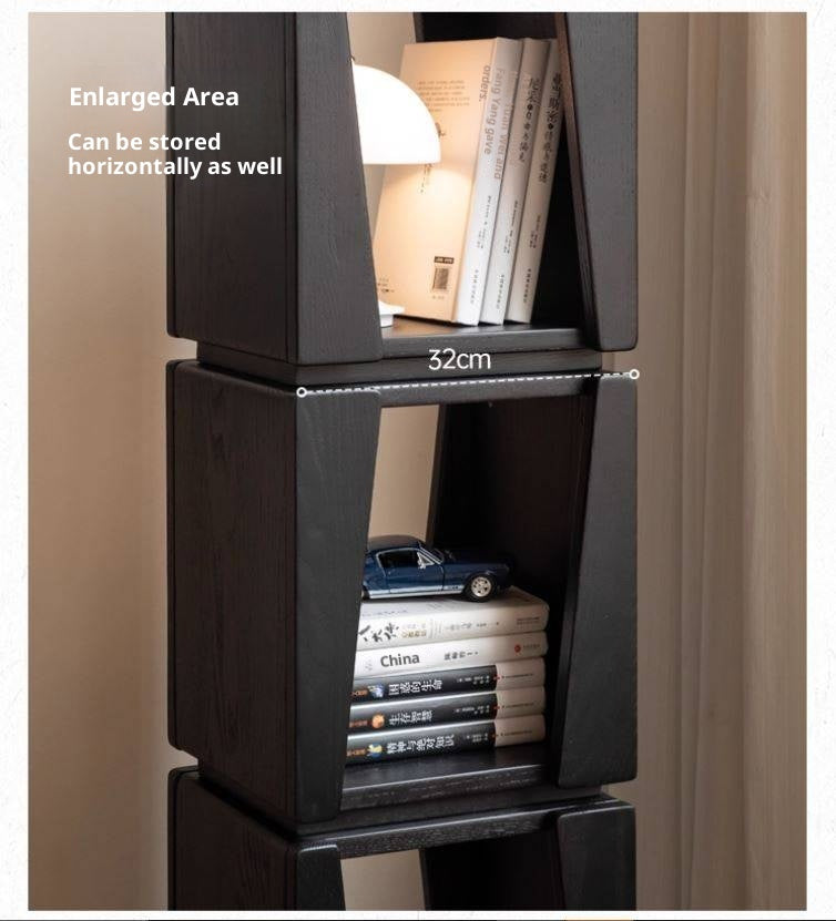 Oak Solid Wood Narrow Bauhaus Style Bookshelf