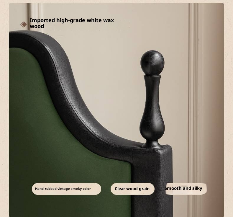 Fabric Soft Velvet Bed French Retro Style