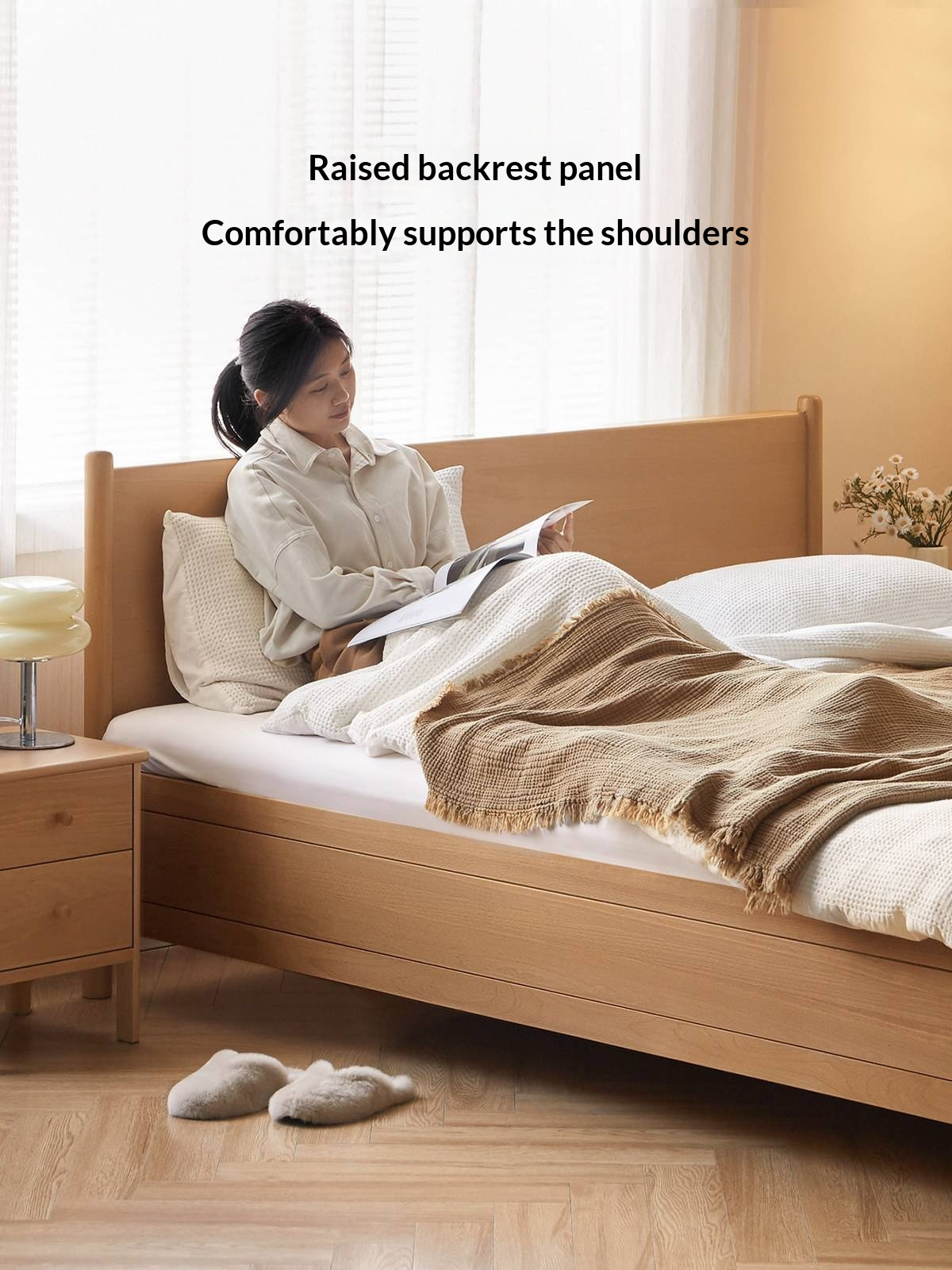 Beech Solid Wood Box Bed — Simple Design, Multi-Functional Bed