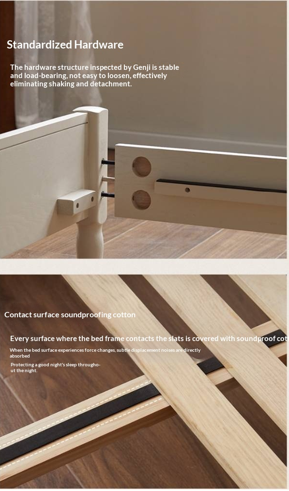 Oak Solid Wood Technology Fabric Soft Bed