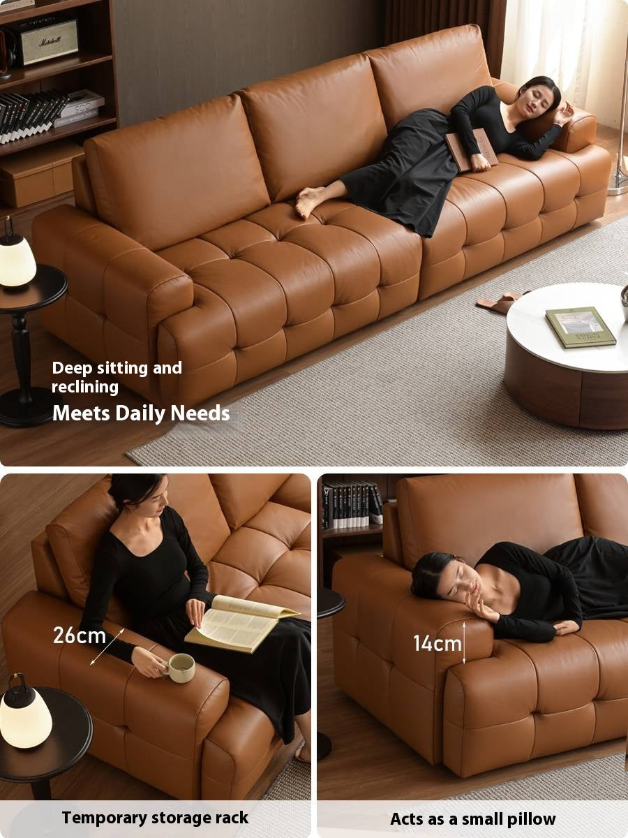 Modern Italian-Style Genuine Leather Sofa
