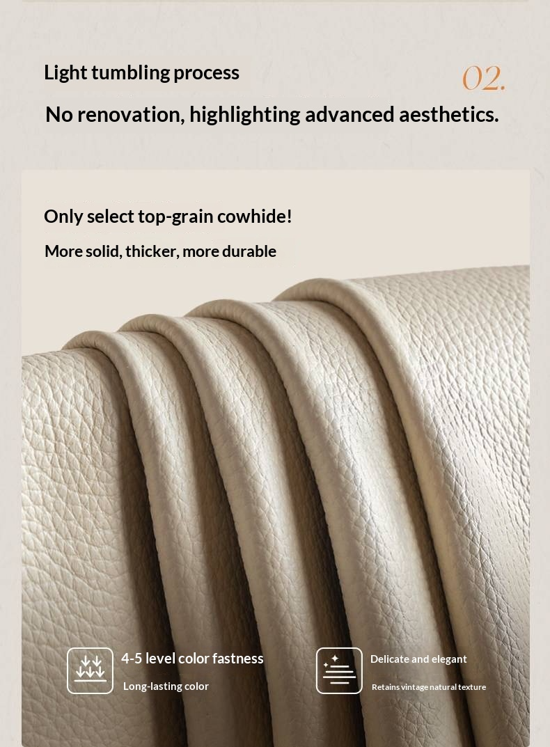 Luxury Genuine Leather Soft Headboard Bed, American Style Riveted Bed