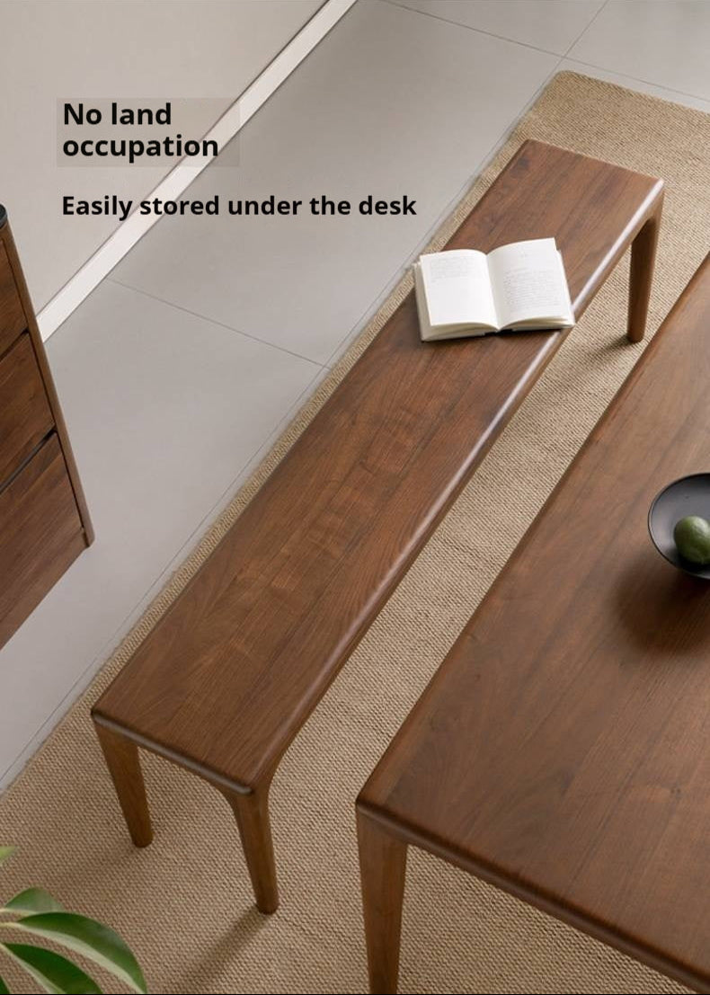 Black Walnut Solid Wood Light Luxury Style Bench.