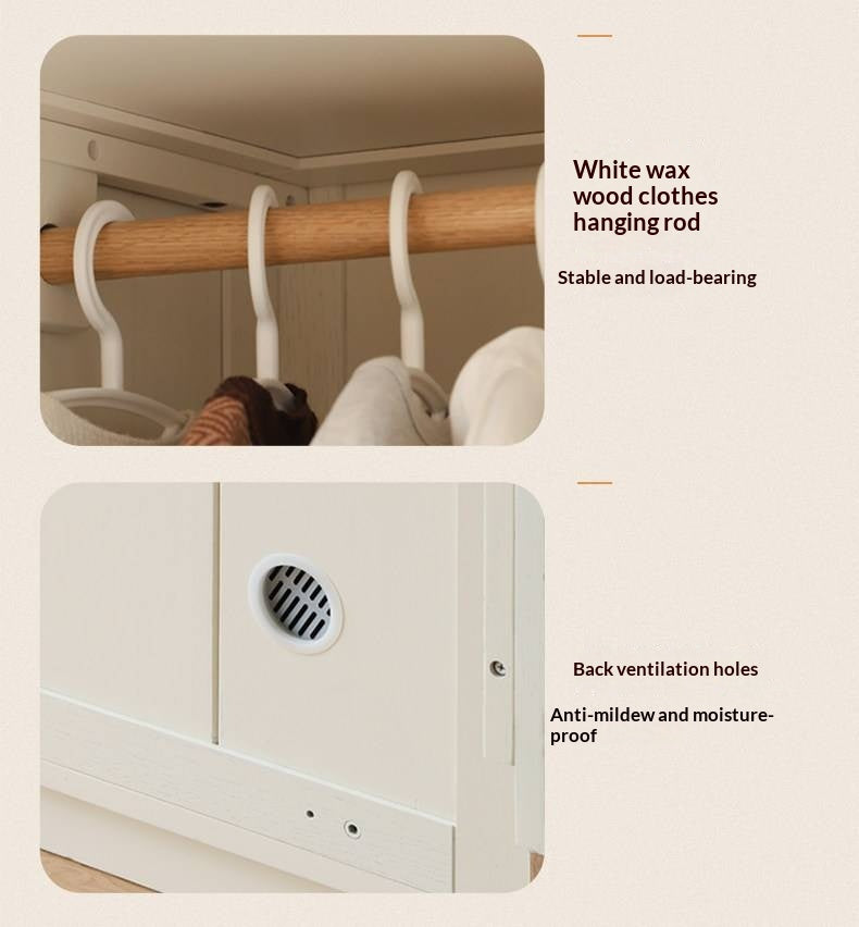 Ash Solid Wood American Style Wardrobe
