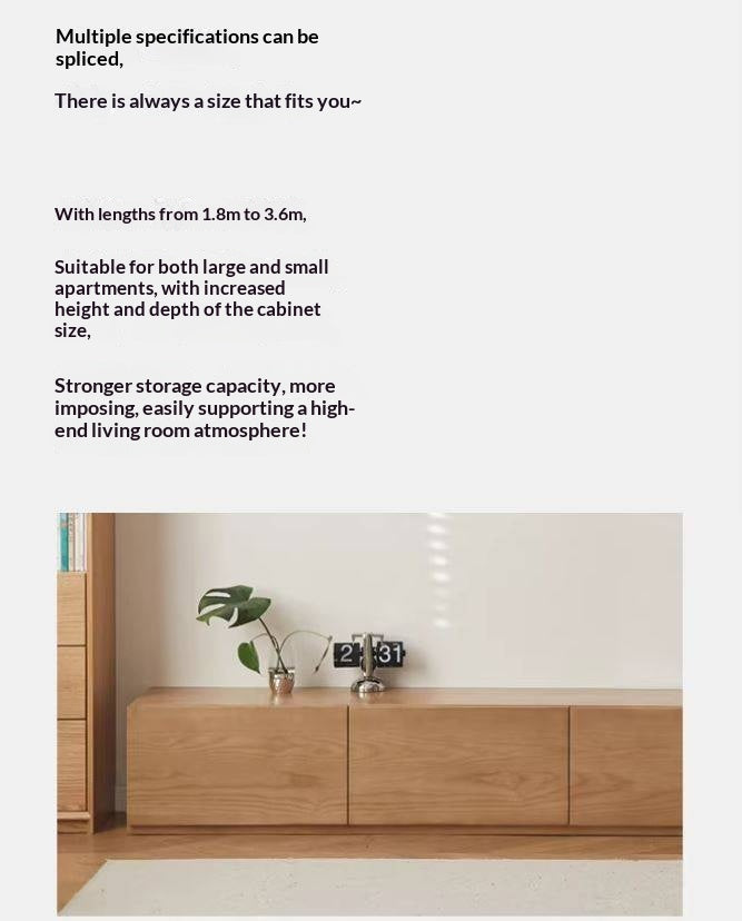 Ash Solid Wood TV Cabinet Modern Simple Floor Cabinet.