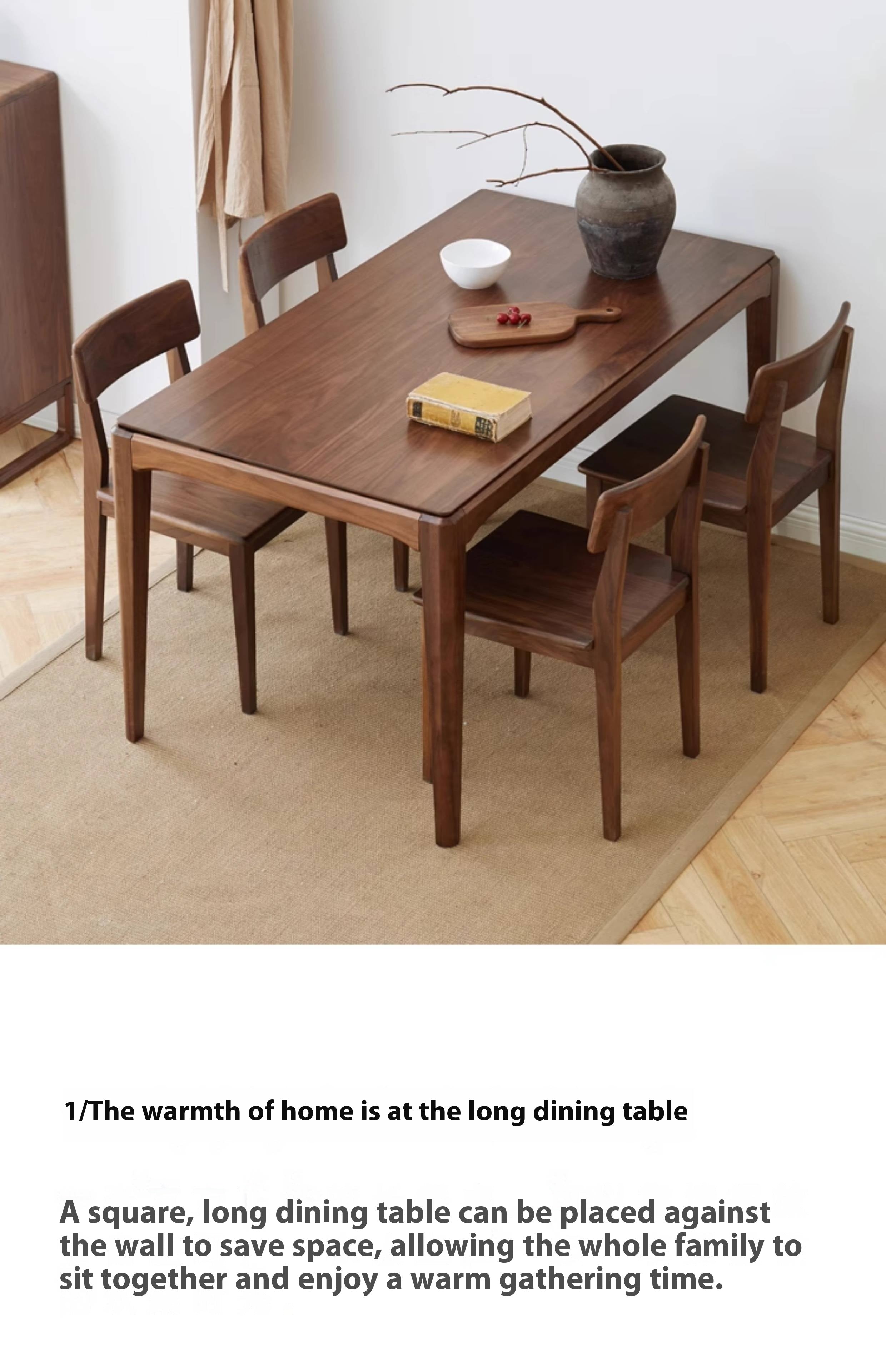 Black Walnut, Ash Solid Wood Modern Light Luxury Nordic Dining Table