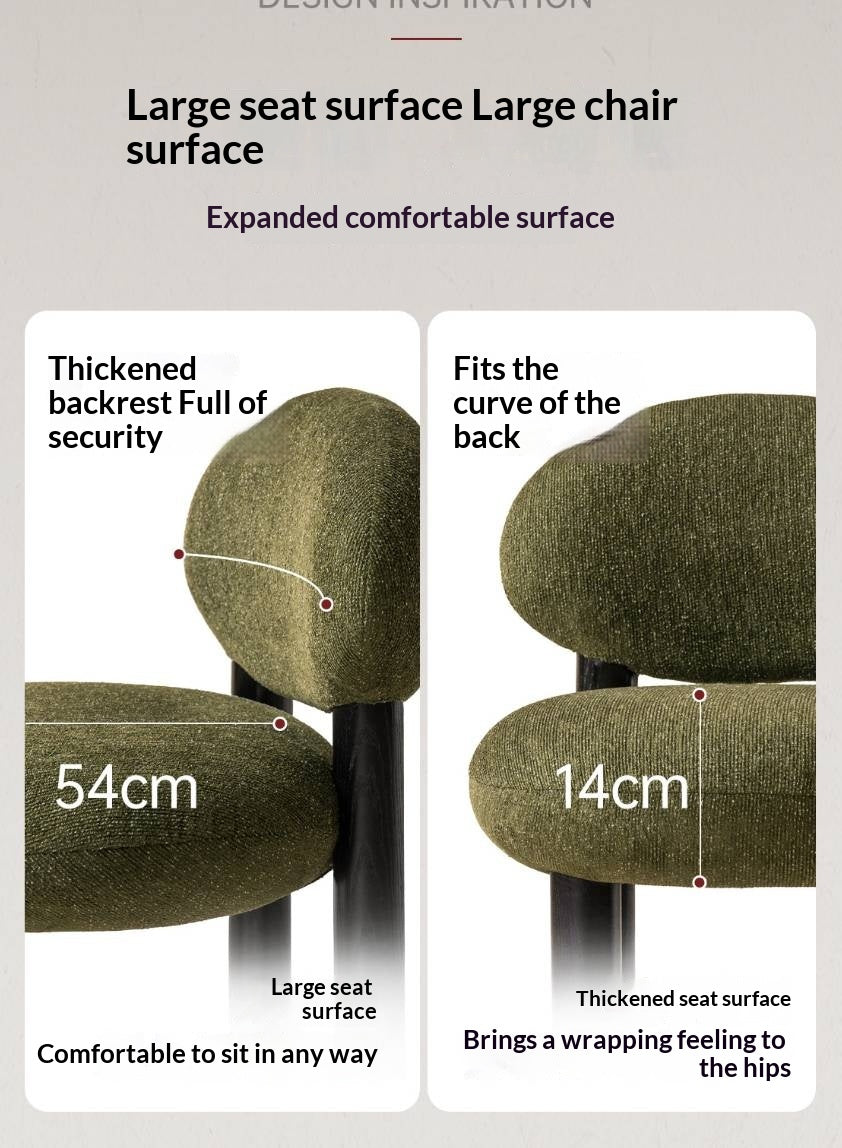 Ash Solid Wood Pebble Chenille Accent Chair with Cylindrical Legs