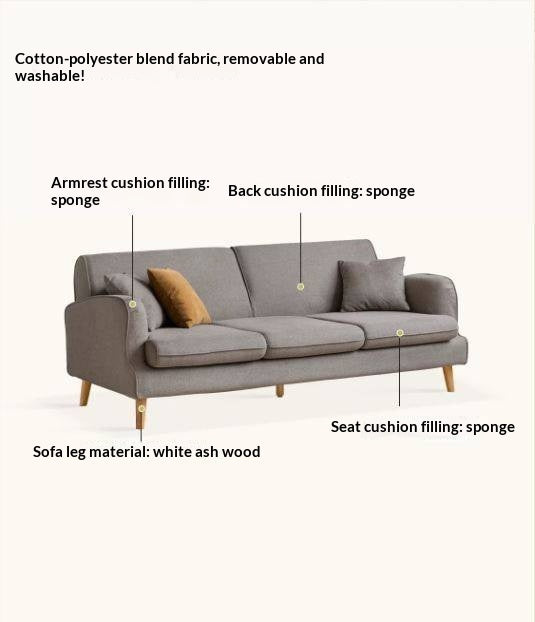 Compact Track Arm Sofa with Tapered Wood Legs