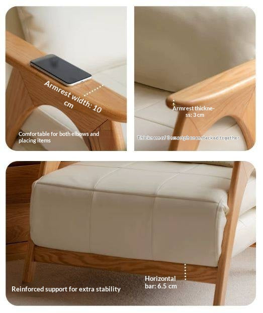 Oak, Beech Solid Wood Folding Sofa Bed Chair in Faux Leather