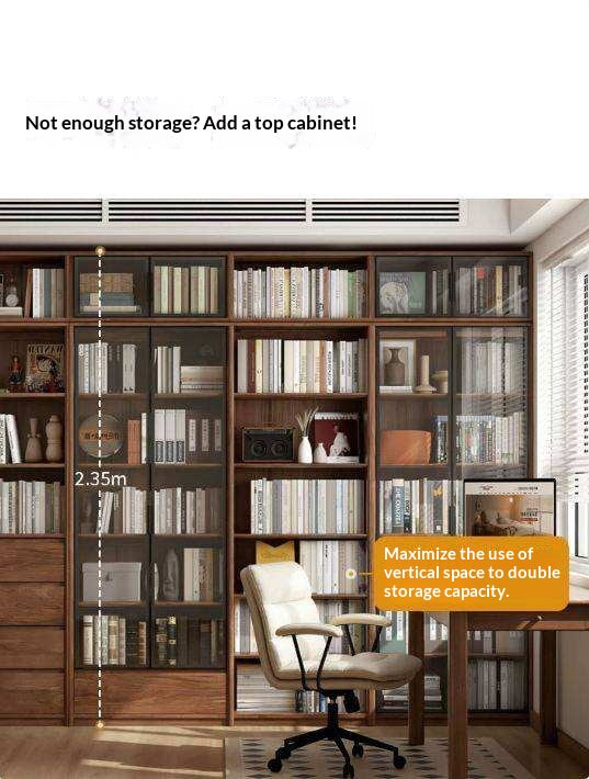 Black Walnut, Golden Sandalwood Solid Wood Bookshelf