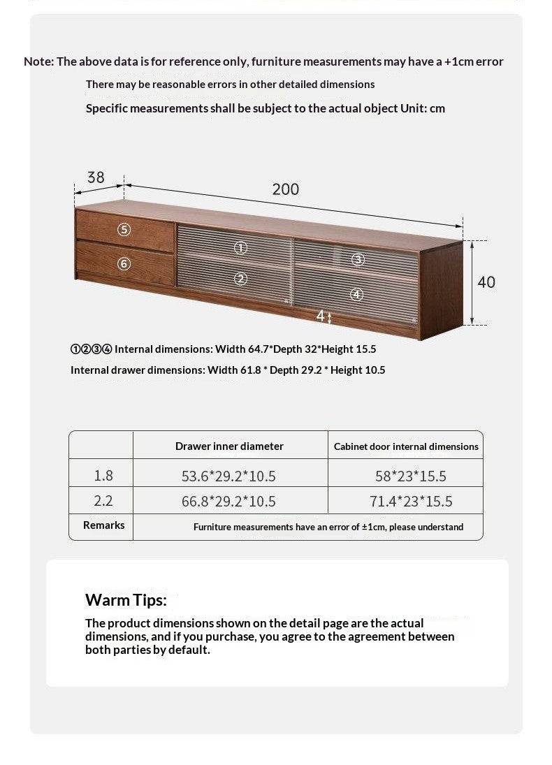 Oak, Solid Rubberwood TV Wall Cabinet.