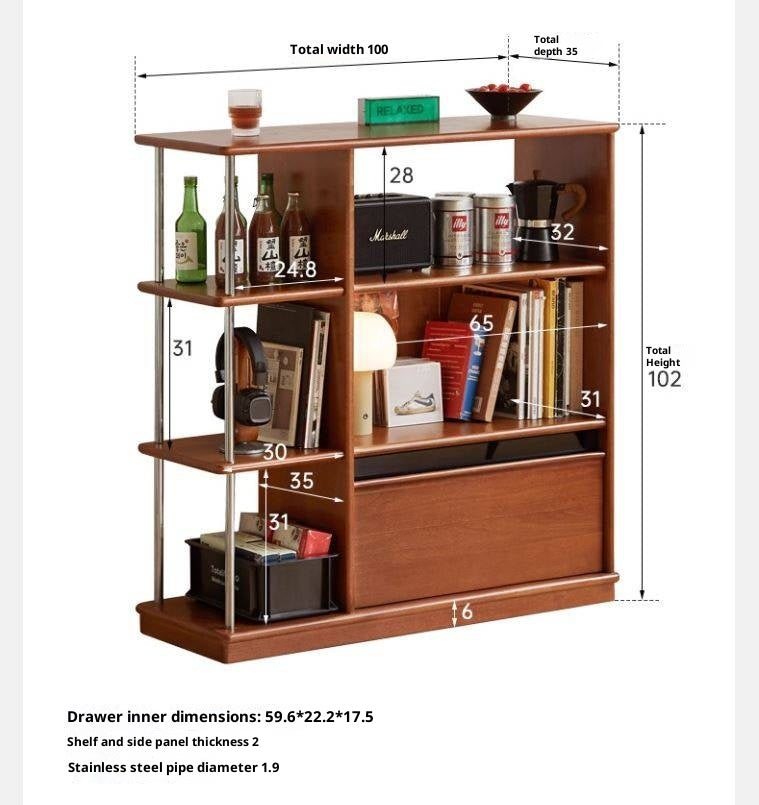 Poplar Solid Wood Bauhaus Style Bookcase