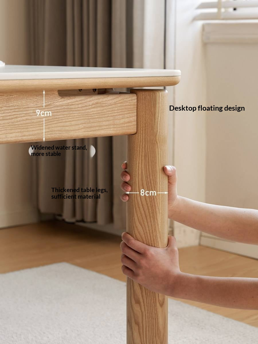 Ash, Oak Solid Wood Modern Minimalist Style Slab Dining Table