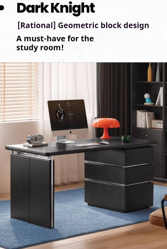 Oak Solid Wood Bauhaus Style Computer Desk.