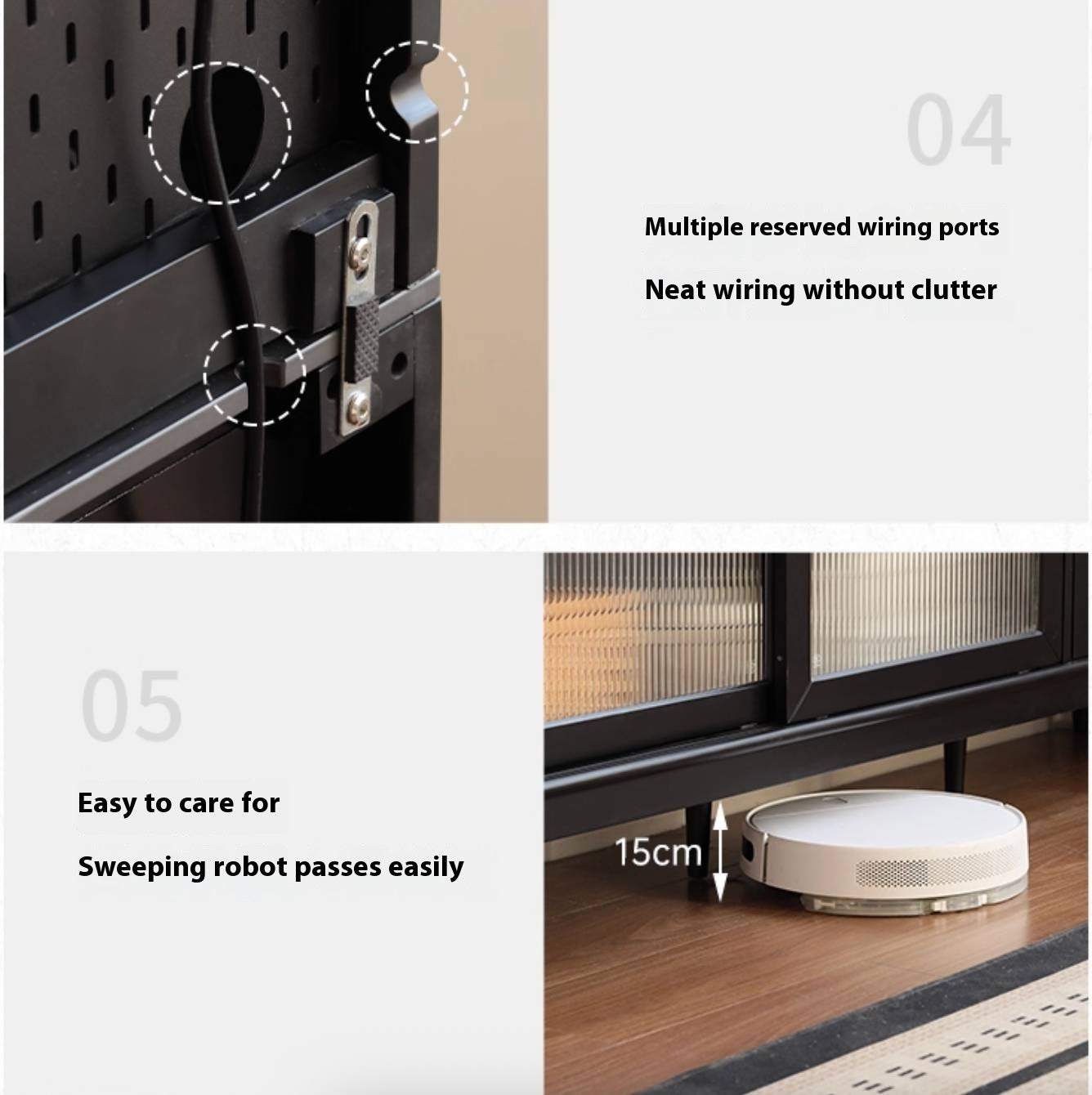 Solid Rubberwood Restaurant Modern Sideboard