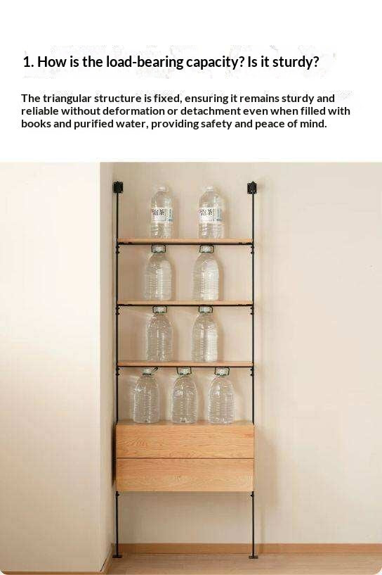 Oak, Poplar Solid Wood Industrial Style Multi-layer Storage Rack