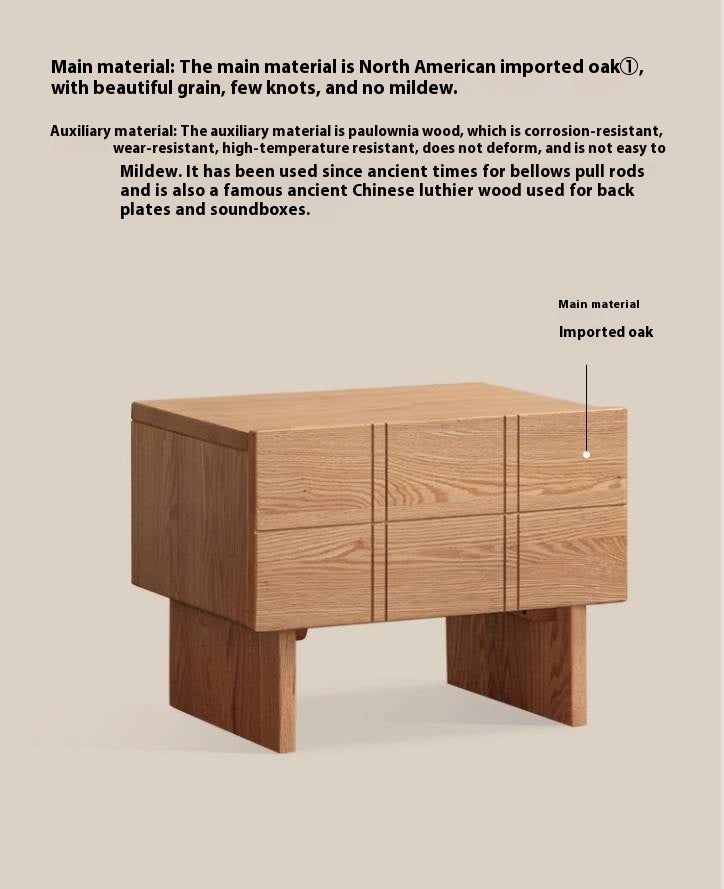 Oak, Black Walnut Solid Wood Wabi Sabi Nightstand