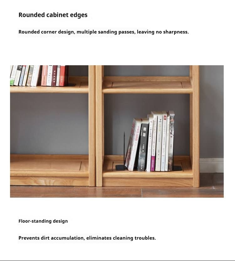 Oak Solid Wood Floor-Standing Bookshelf, Flower Rack