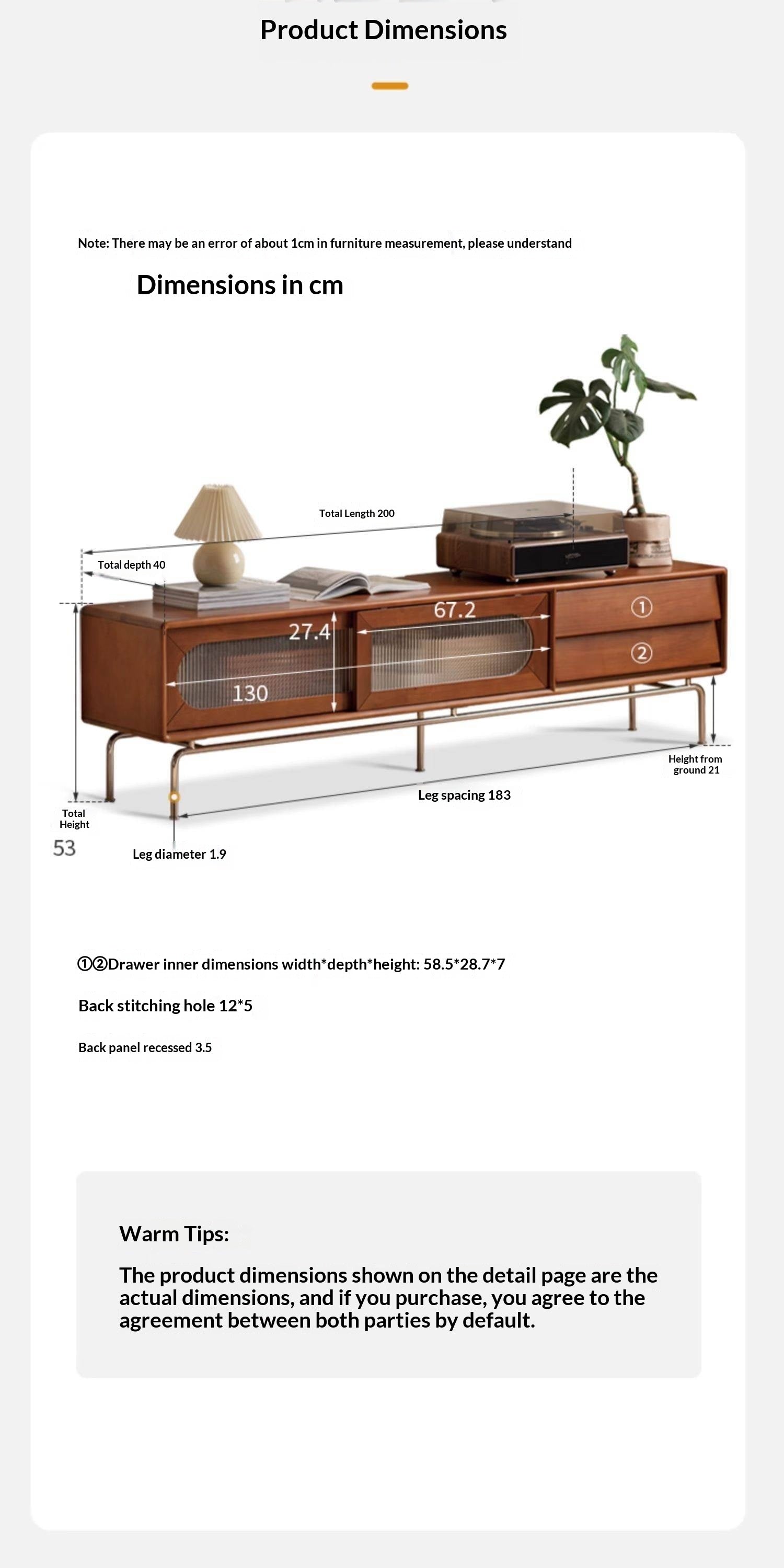 Tulipwood Solid Wood Light French TV Cabinet Sliding Door.