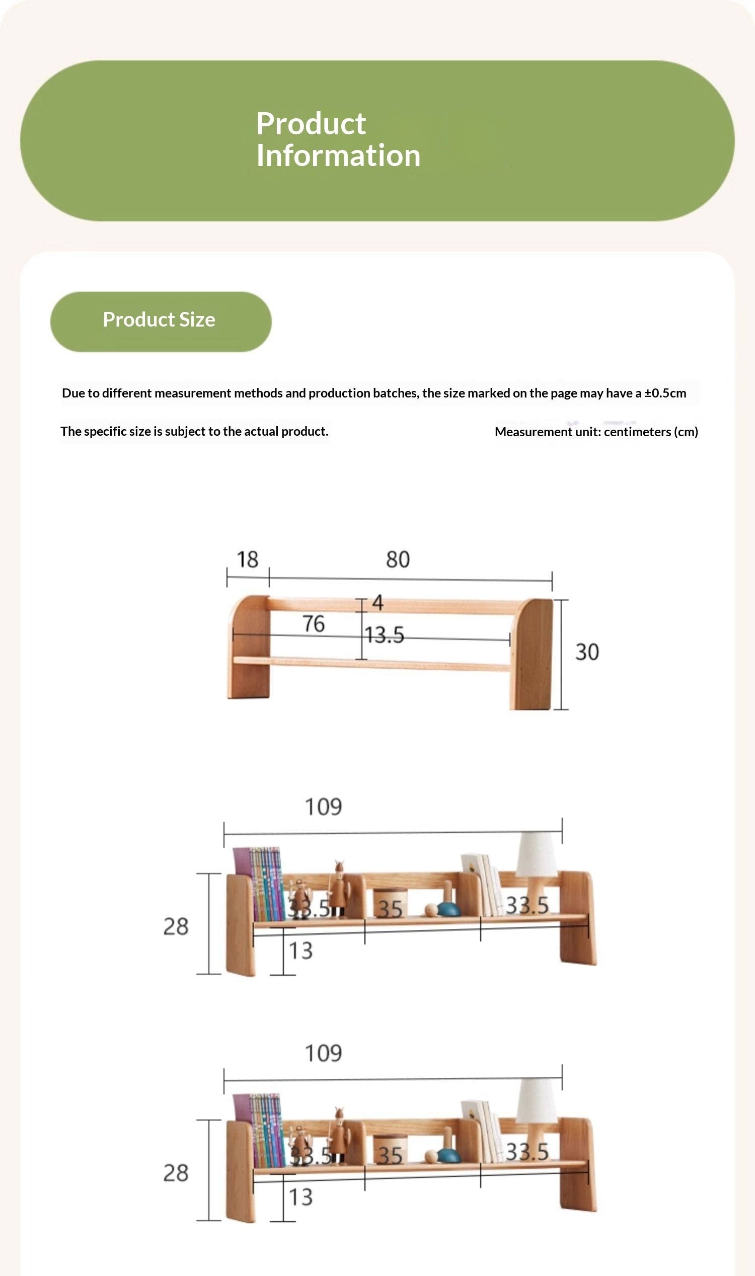 Beech, Oak, Poplar Solid Wood Nordic Study Bookshelf