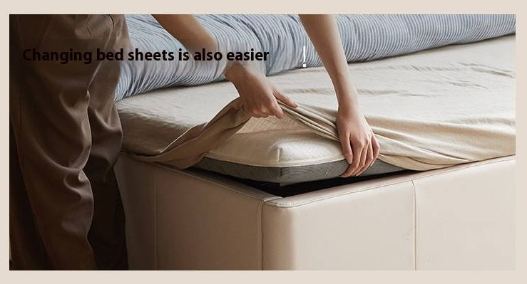 Eco-Cloud Leather Box Platform Bed, Headboard-Free Bed