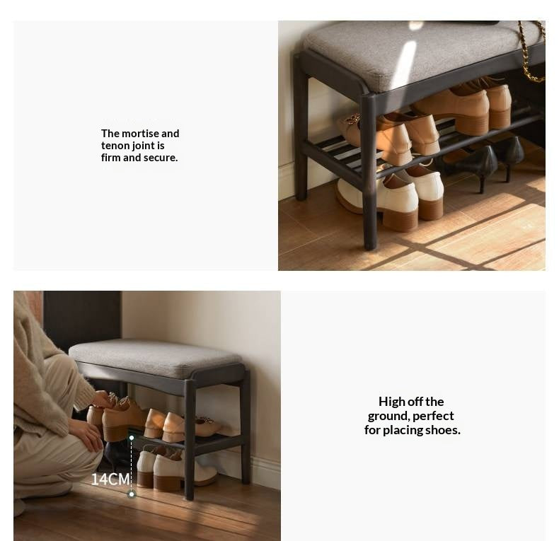 Oak Solid Wood Shoe Changing Bench