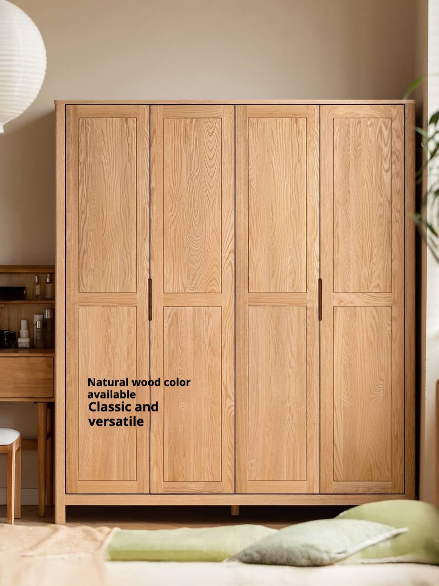 Oak Solid Wood Walnut Color Wardrobe.