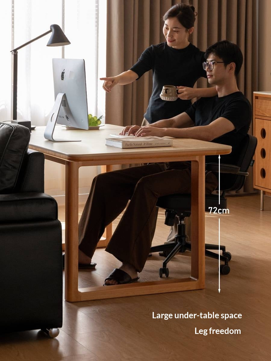 Cherry Solid Wood Retro Rock Board Dining Table