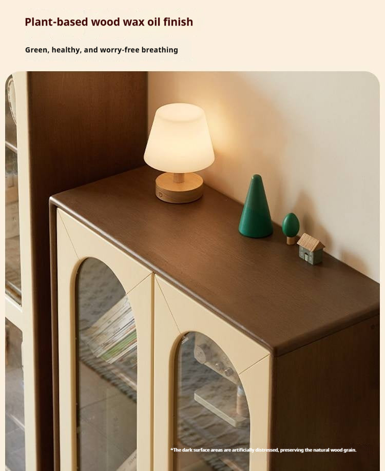 Solid Rubberwood Children's Bookshelf Retro Style