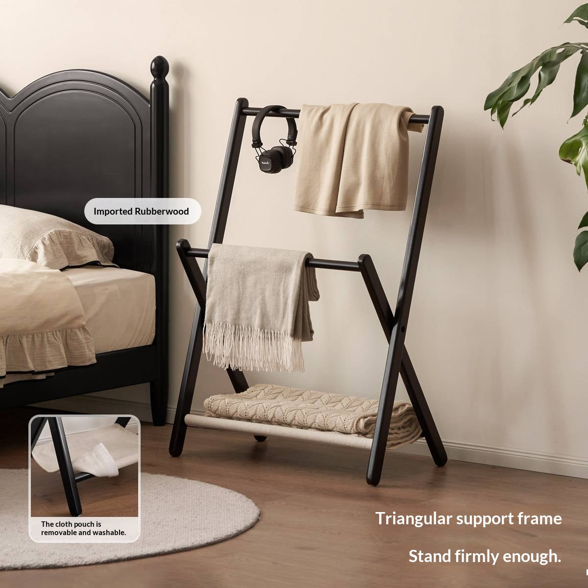 Solid Rubberwood Clothes Hanger