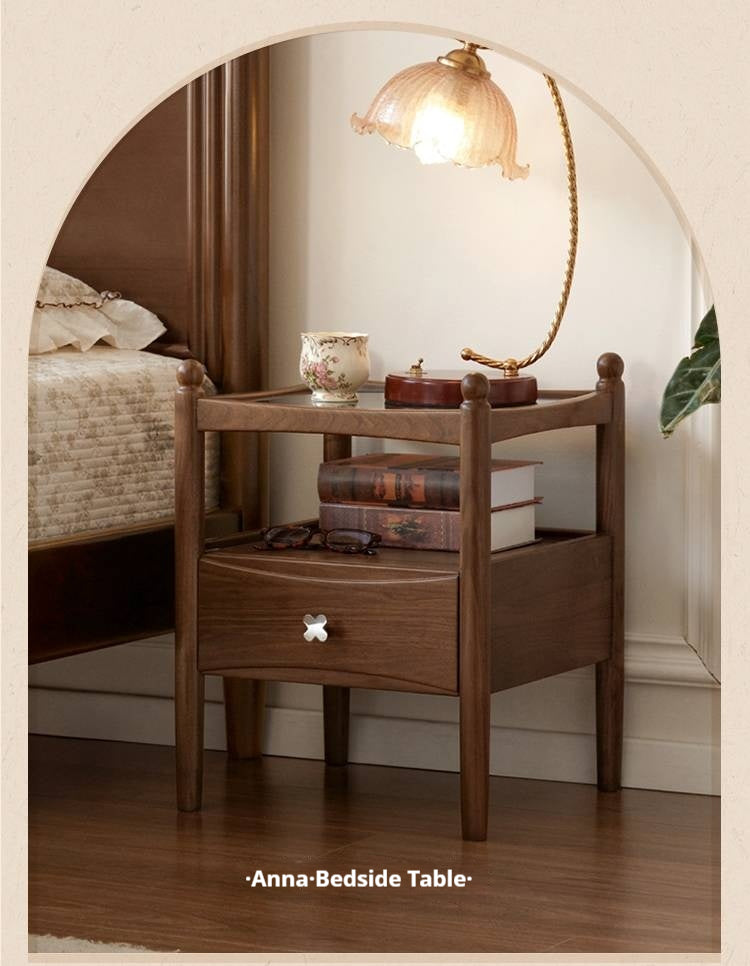Black Walnut Solid Wood Italian Light Luxury Nightstand