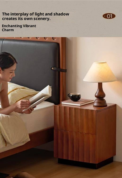 Poplar, Black Walnut Solid Wood Antique Style Nightstand