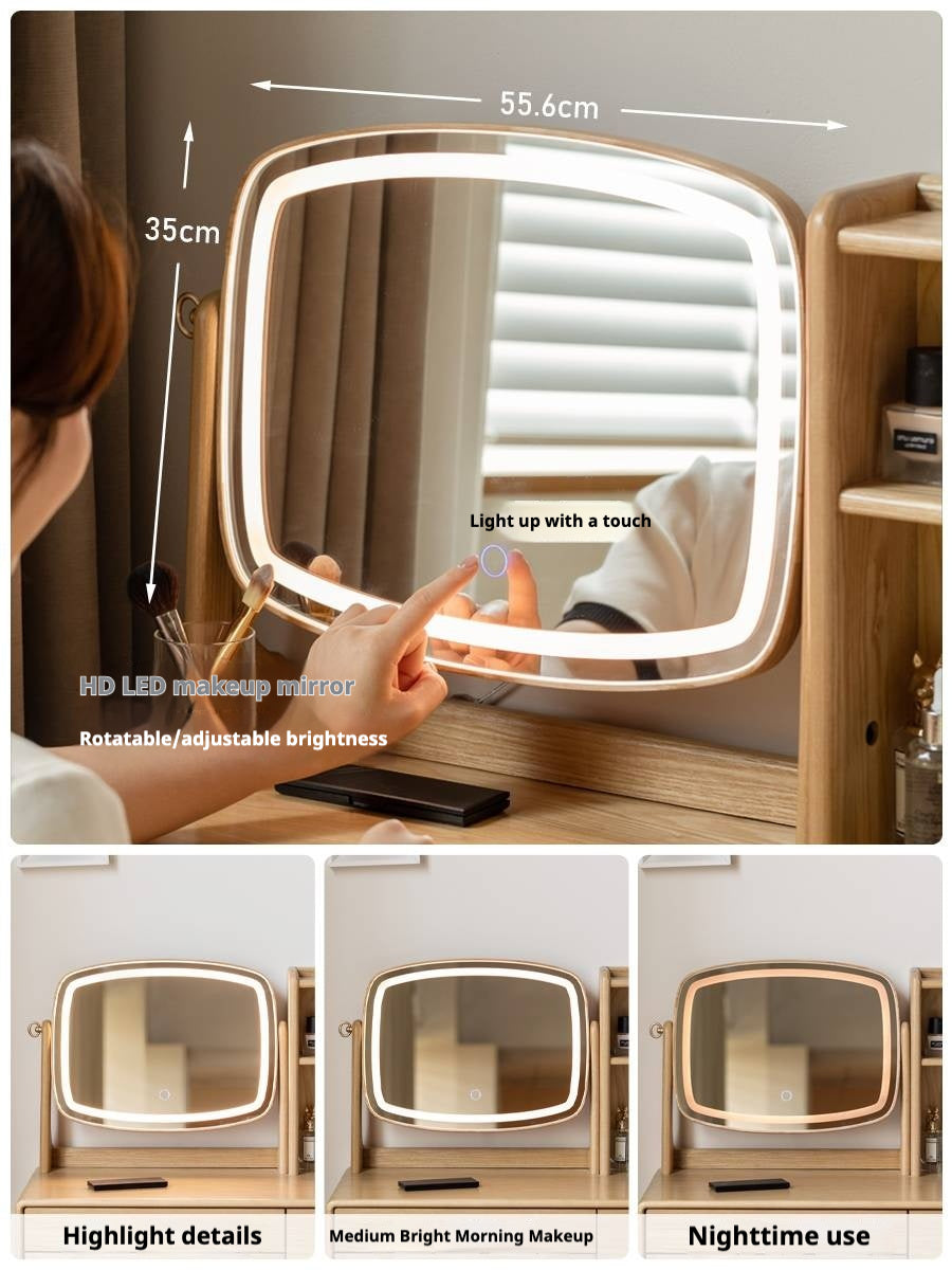 Ash Solid Wood Modern Style Vanity Table Multi Functional.