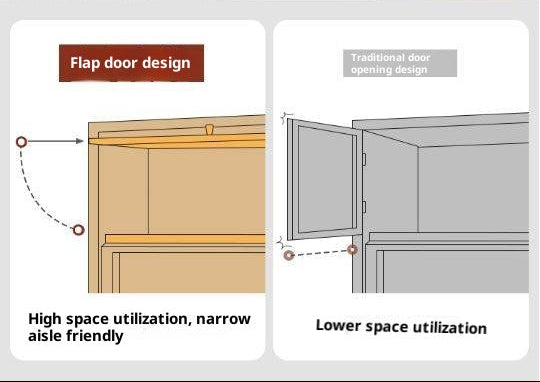 Ash Solid Wood Modern Minimalist Side Cabinet with Light.