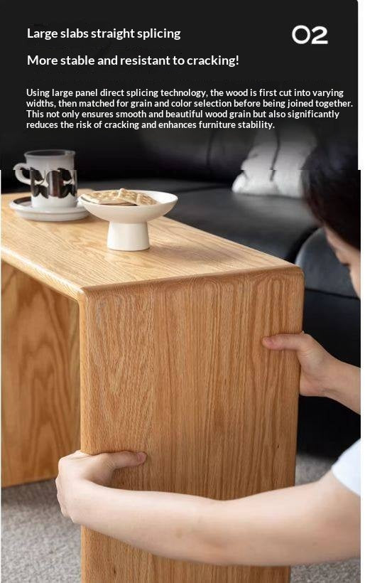 Oak, Ash Solid Wood Multifunctional C-shaped Side Table