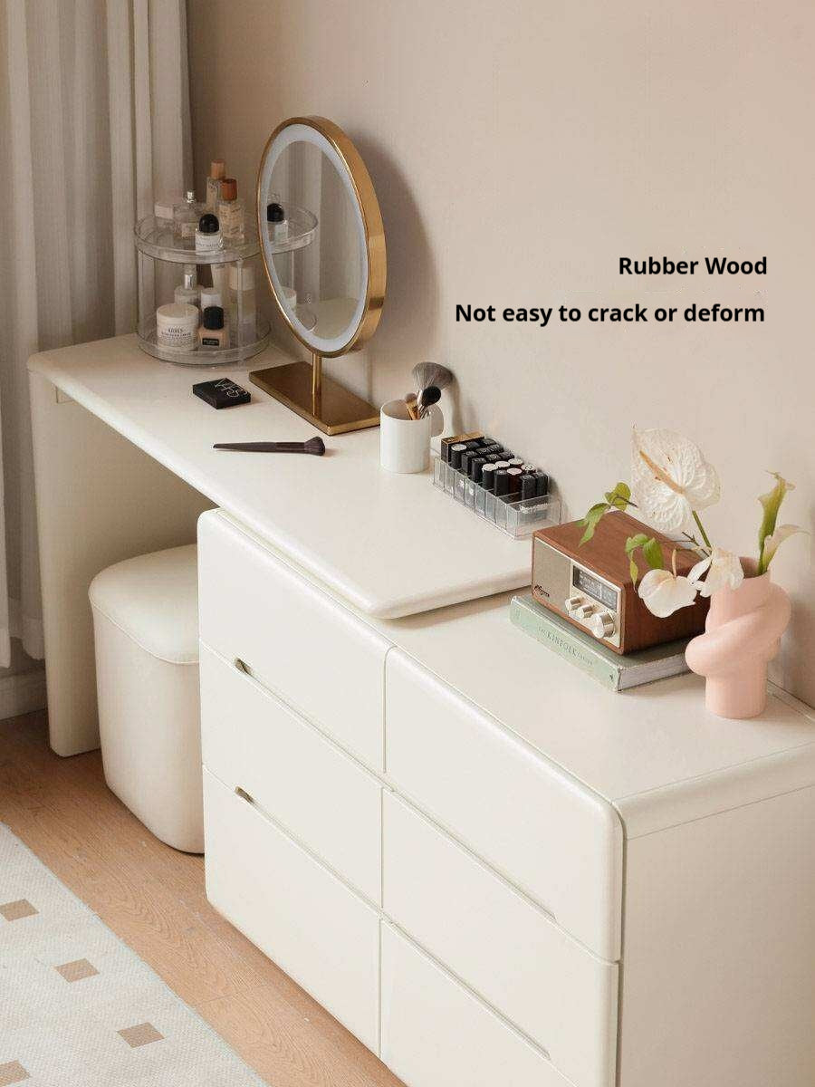 Solid Rubberwood Cream Air Vanity Table.