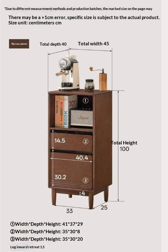 Solid Longan Hardwood Side Cabinet with Storage Space