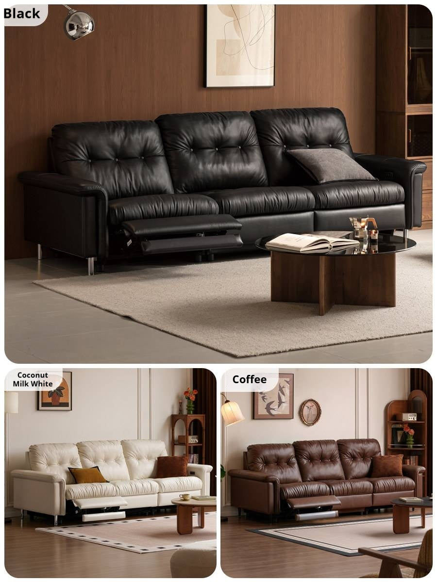 Genuine Leather Zero-Wall Power Recliner Sofa