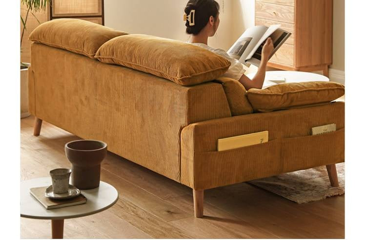 Fabric High Back Straight Sofa Modern.