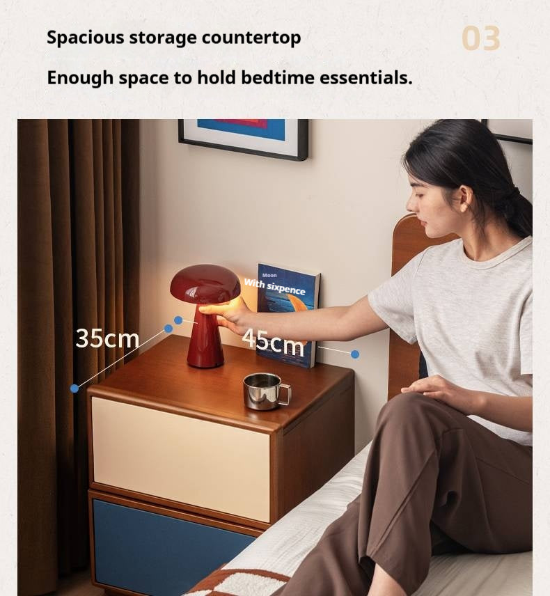 Poplar Solid Wood Bauhaus Style Nightstand