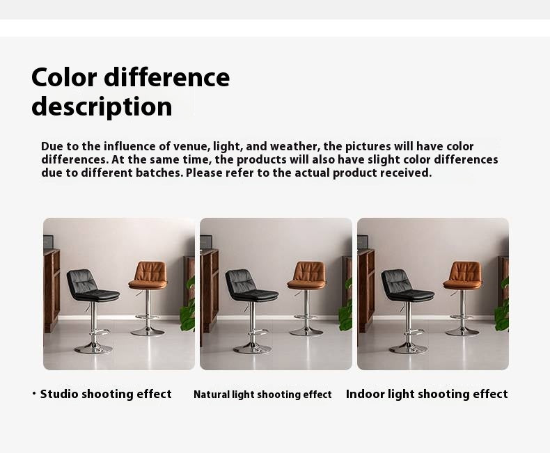 Leather High Backrest Rotating Bar Chair.