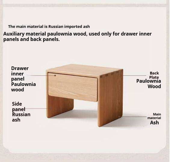 Ash Solid Wood Smart Modern Nightstand