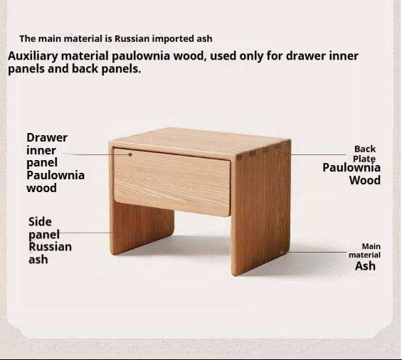 Ash Solid Wood Smart Modern Nightstand