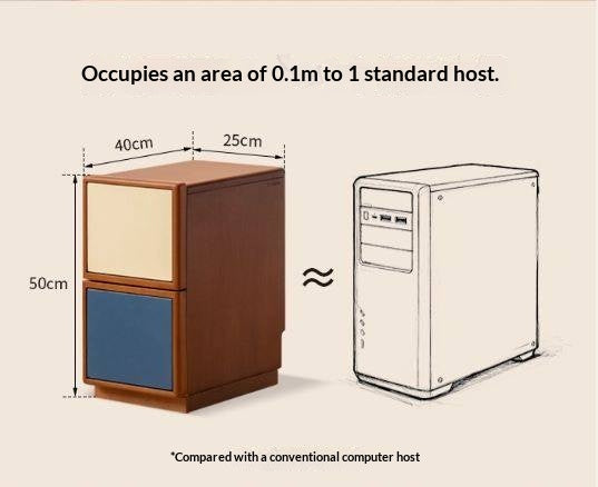 Poplar Solid Wood Nightstand Bauhaus Style