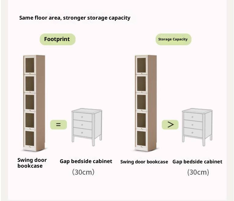 Solid Rubberwood Cream-Style Bookcase