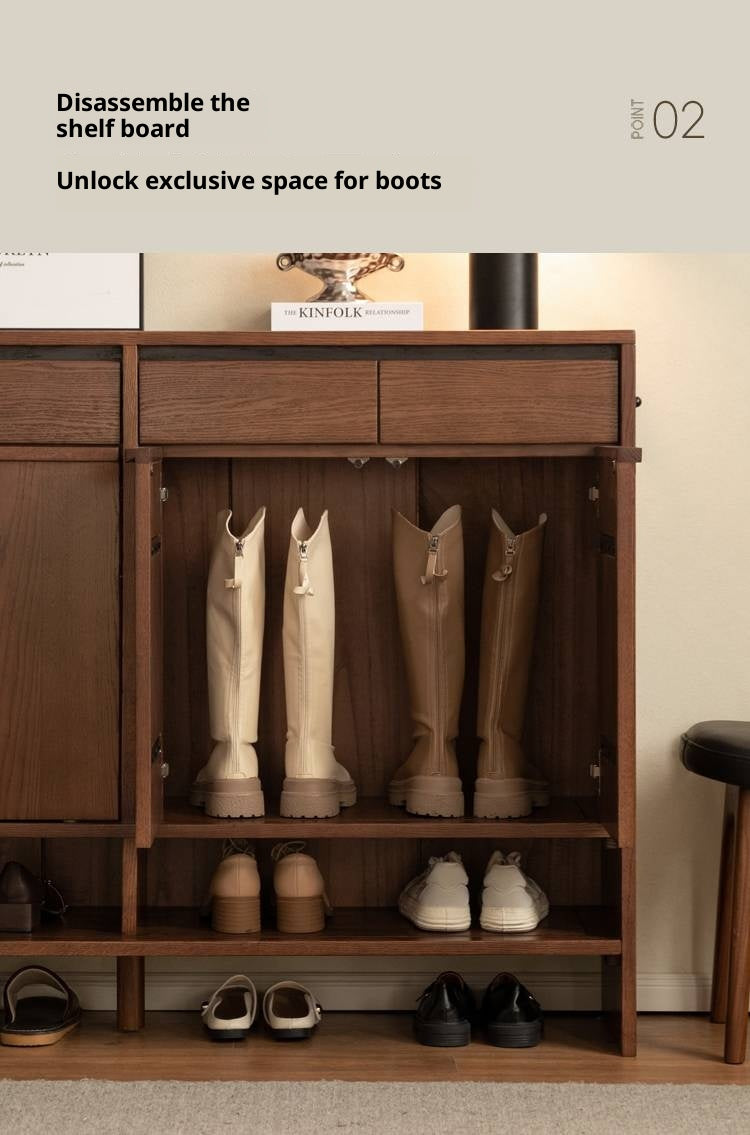 Oak Solid Wood Capacity Shoe Cabinet