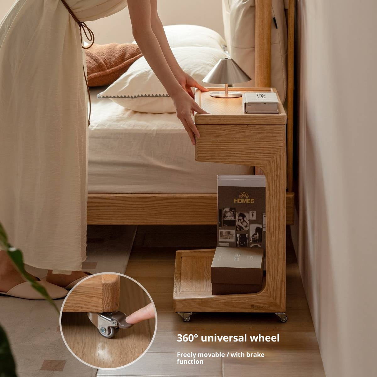 Oak Solid Wood Original Wood Style Side Table