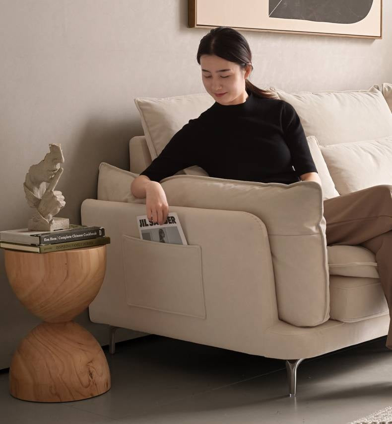 High-Back Modern Fabric Sofa with Scratch-Resistant Upholstery
