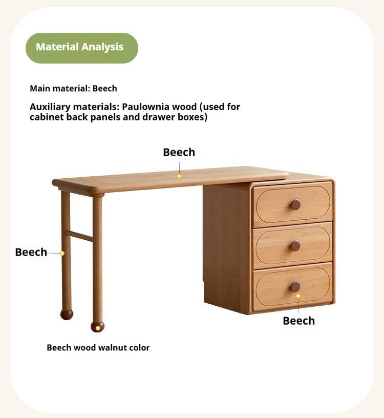 Beech Solid Wood Сhildren's Double Desk